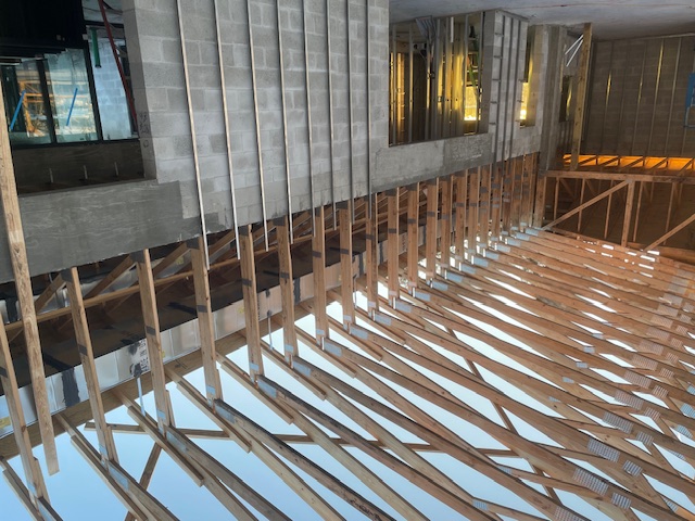 Roof trusses and block wall framing by Mariachi Framing